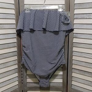 Bandeau Flounce Front Ruched High Coverage One Piece Swimsuit | Kona Sol | XL